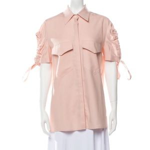 Victoria Beckham Short Sleeve Button-Up Top Size 2